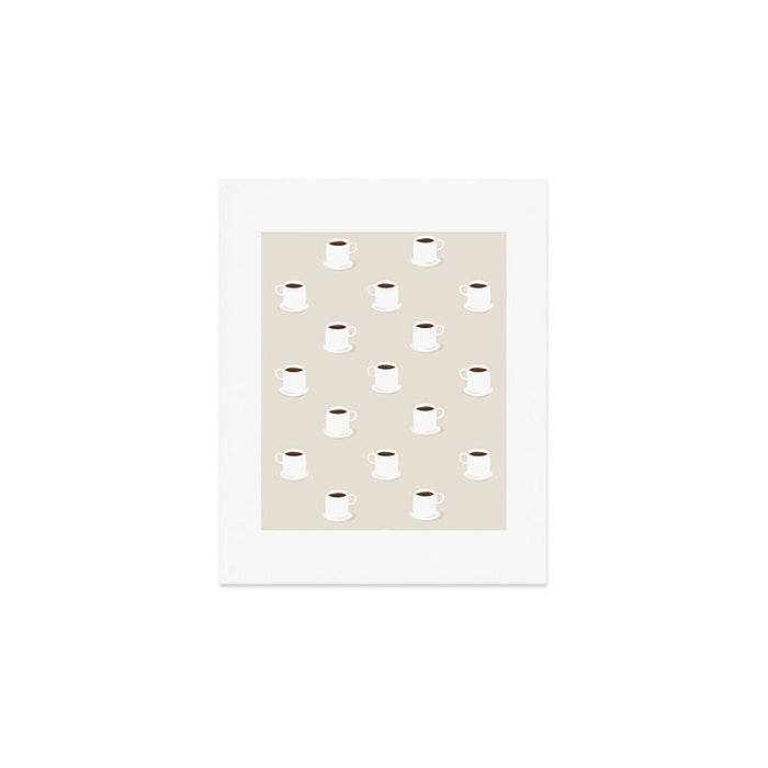 Retro coffee cup cartoon pattern Art Print Gallery Image 1