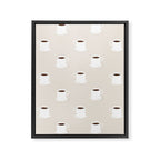 Retro coffee cup cartoon pattern Framed Canvas Print Gallery Image 8