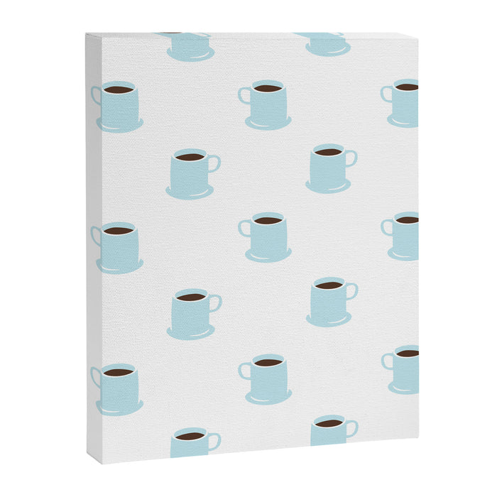 Retro coffee cup cartoon pattern Canvas Print Gallery Image 1