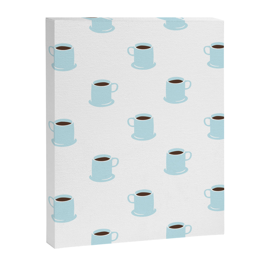 Retro coffee cup cartoon pattern Canvas Print Gallery Image 8