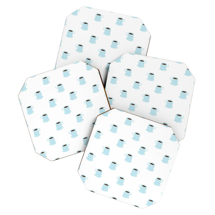 Retro coffee cup cartoon pattern Coaster Gallery Image 1