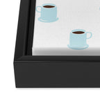 Retro coffee cup cartoon pattern Framed Canvas Print Gallery Image 3
