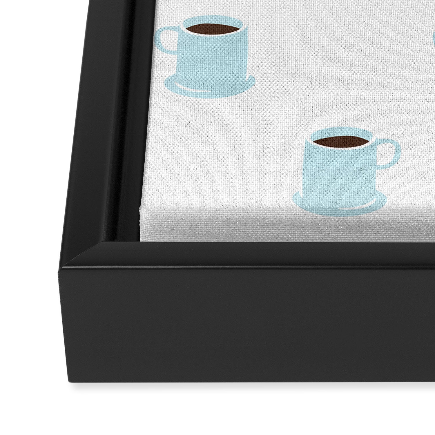 Retro coffee cup cartoon pattern Framed Canvas Print Gallery Image 3