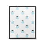 Retro coffee cup cartoon pattern Framed Canvas Print Gallery Image 8