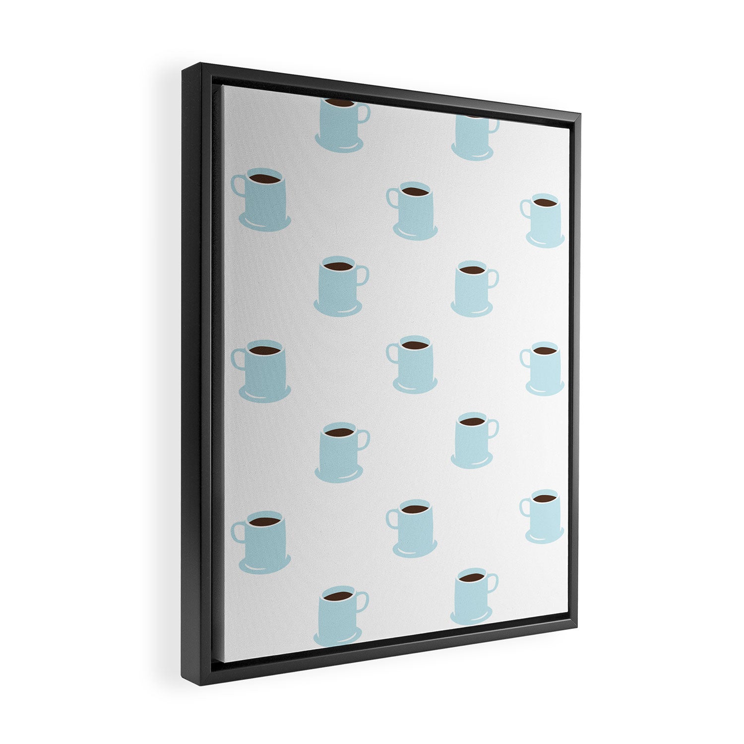 Retro coffee cup cartoon pattern Framed Canvas Print Gallery Image 2