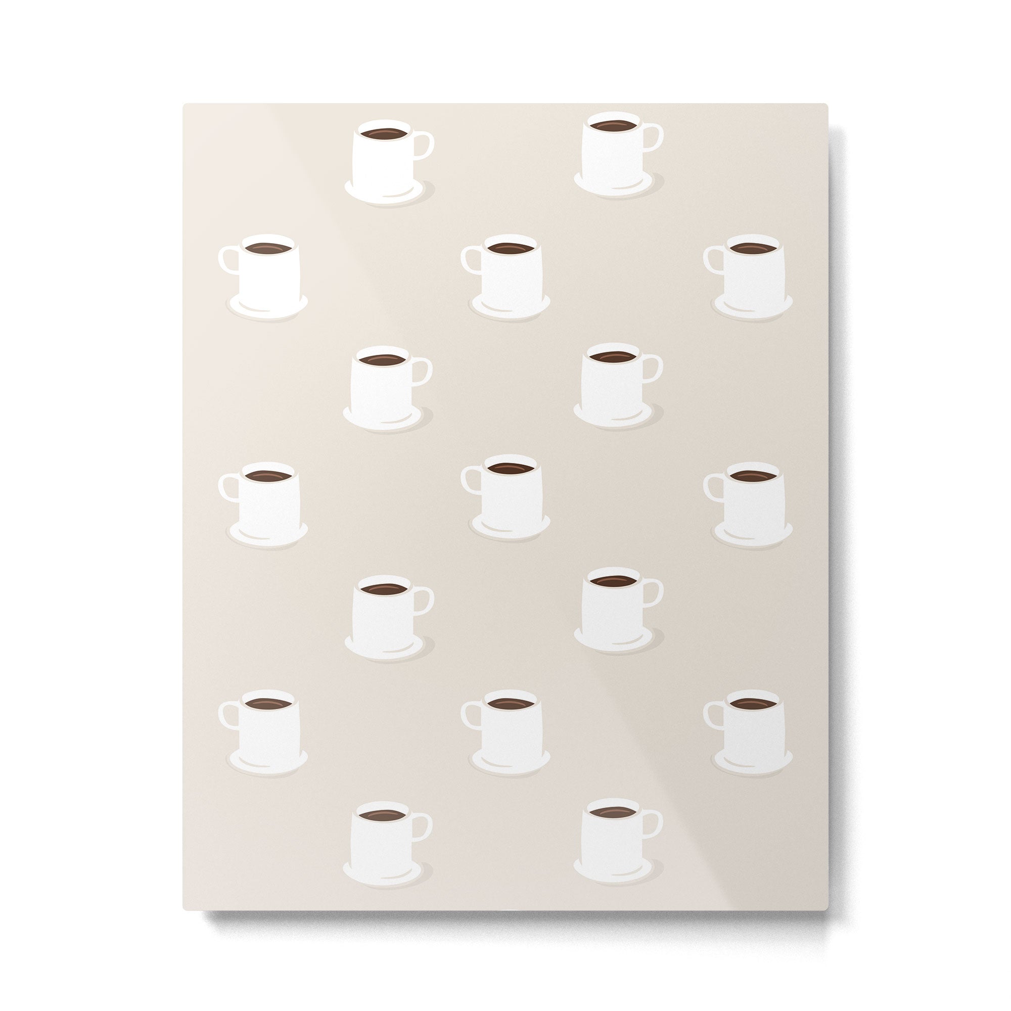 Retro coffee cup cartoon pattern Metal Print Gallery Image 6