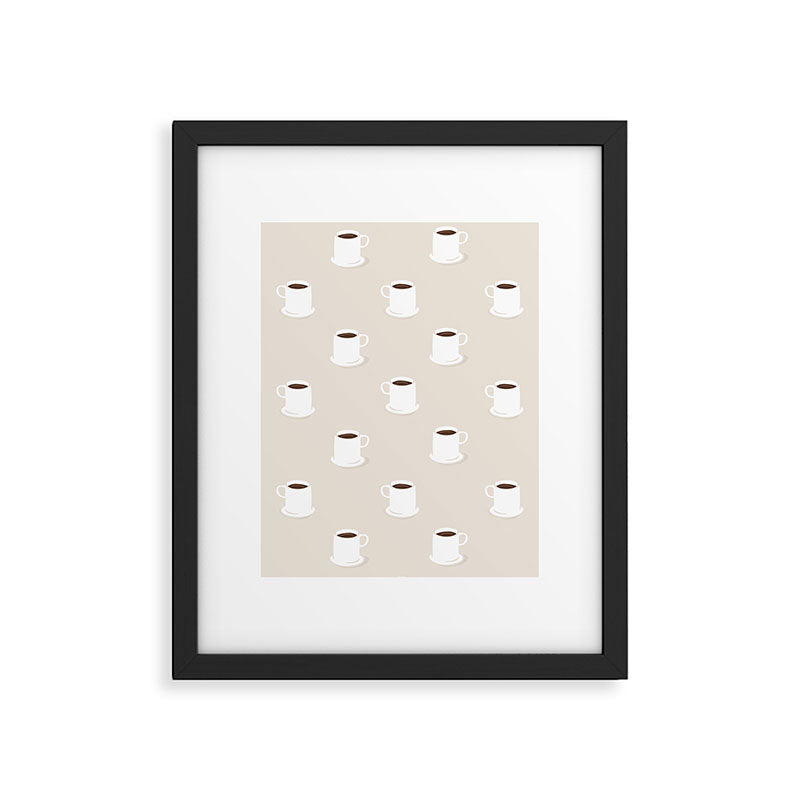 Retro coffee cup cartoon pattern Framed Art Print Gallery Image 6