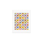 Retro colorful geometric flower art pattern Art Print Gallery Image 1
