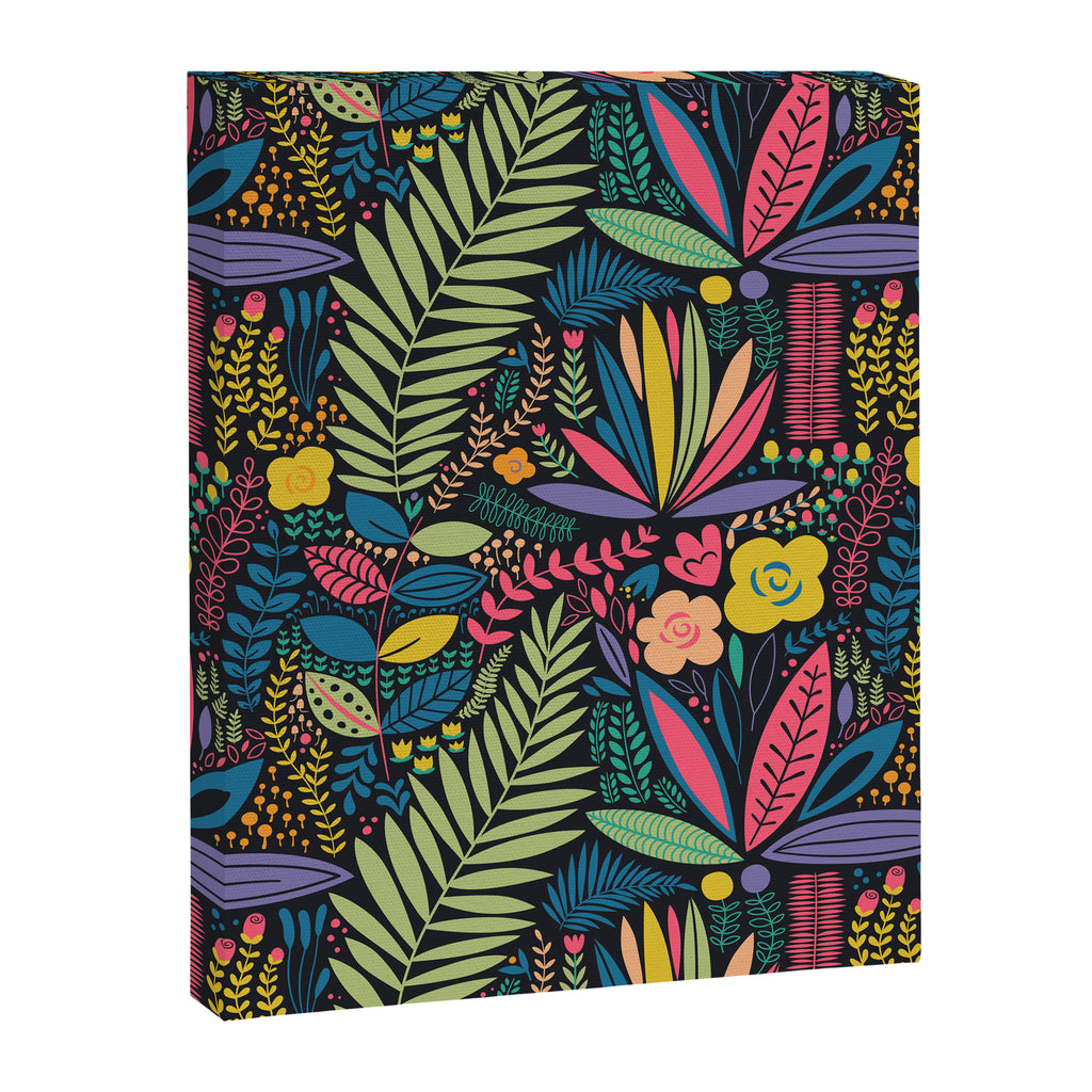 Retro colorful jungle nature plant pattern Canvas Print Gallery Image 8
