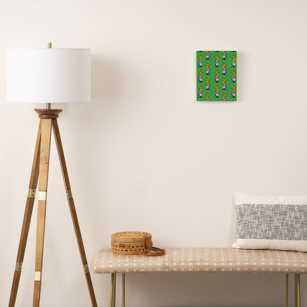 Retro dog cartoon character pattern Canvas Print Gallery Image 2