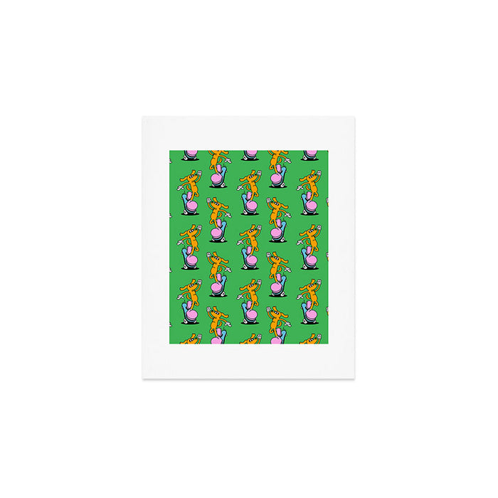 Retro dog cartoon character pattern Art Print Gallery Image 1