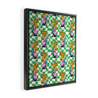 Retro dog cartoon character pattern Framed Canvas Print Gallery Image 2
