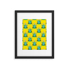Retro earth planet cartoon character pattern Framed Art Print Gallery Image 6