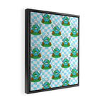 Retro earth planet cartoon pattern Framed Canvas Print Gallery Image 2