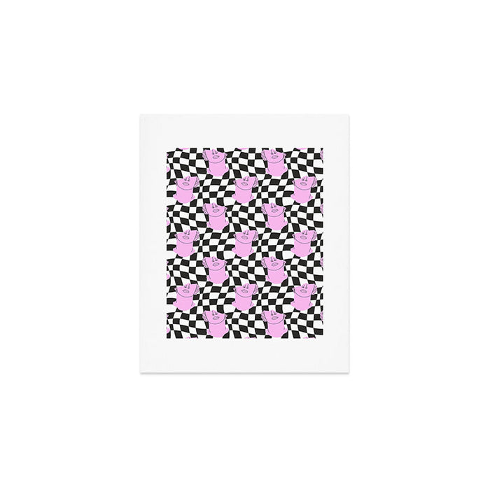 Retro greek statue vaporwave art pattern Art Print Gallery Image 1