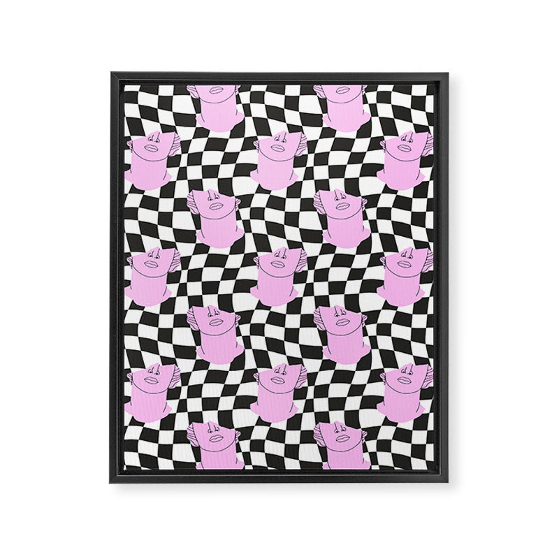 Retro greek statue vaporwave art pattern Framed Canvas Print Gallery Image 8