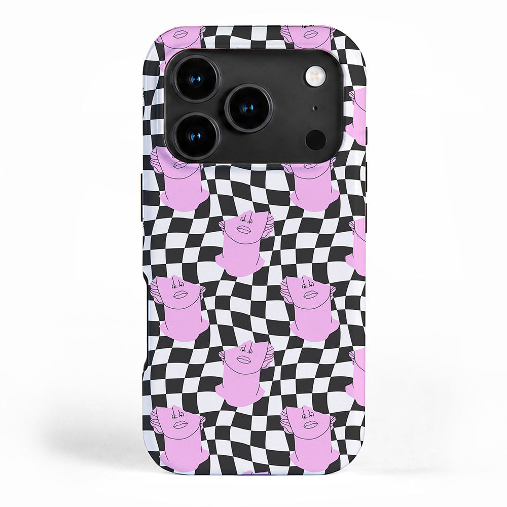 Retro greek statue vaporwave art pattern iPhone Case Gallery Image 1