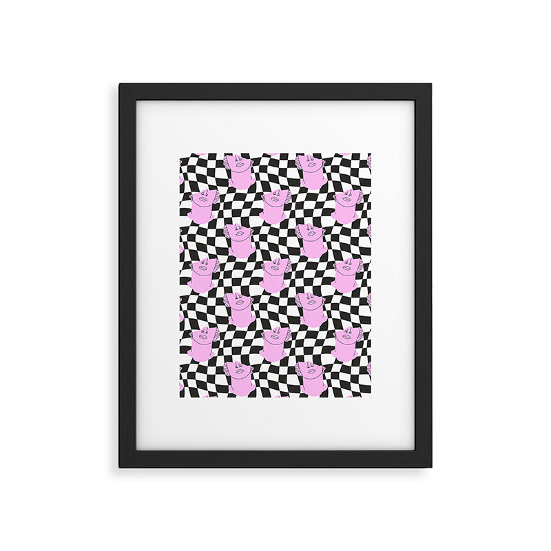 Retro greek statue vaporwave art pattern Framed Art Print Gallery Image 6