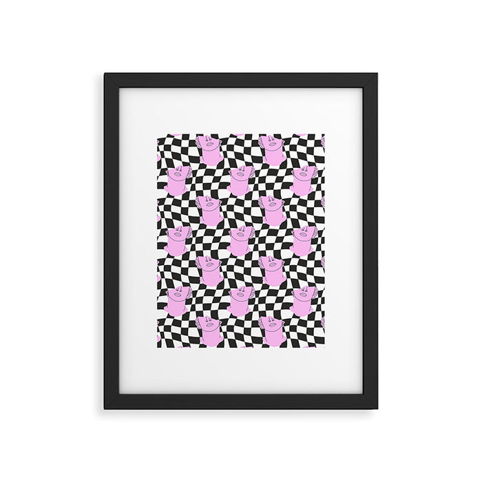 Retro greek statue vaporwave art pattern Framed Art Print Gallery Image 1