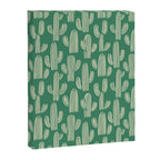 Retro green cactus plant pattern Canvas Print Gallery Image 8
