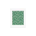 Retro green cactus plant pattern Art Print Gallery Image 1