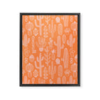 Retro hand drawn cactus plant pattern Framed Canvas Print Gallery Image 8