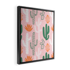 Retro hand drawn cactus plant pattern Framed Canvas Print Gallery Image 2