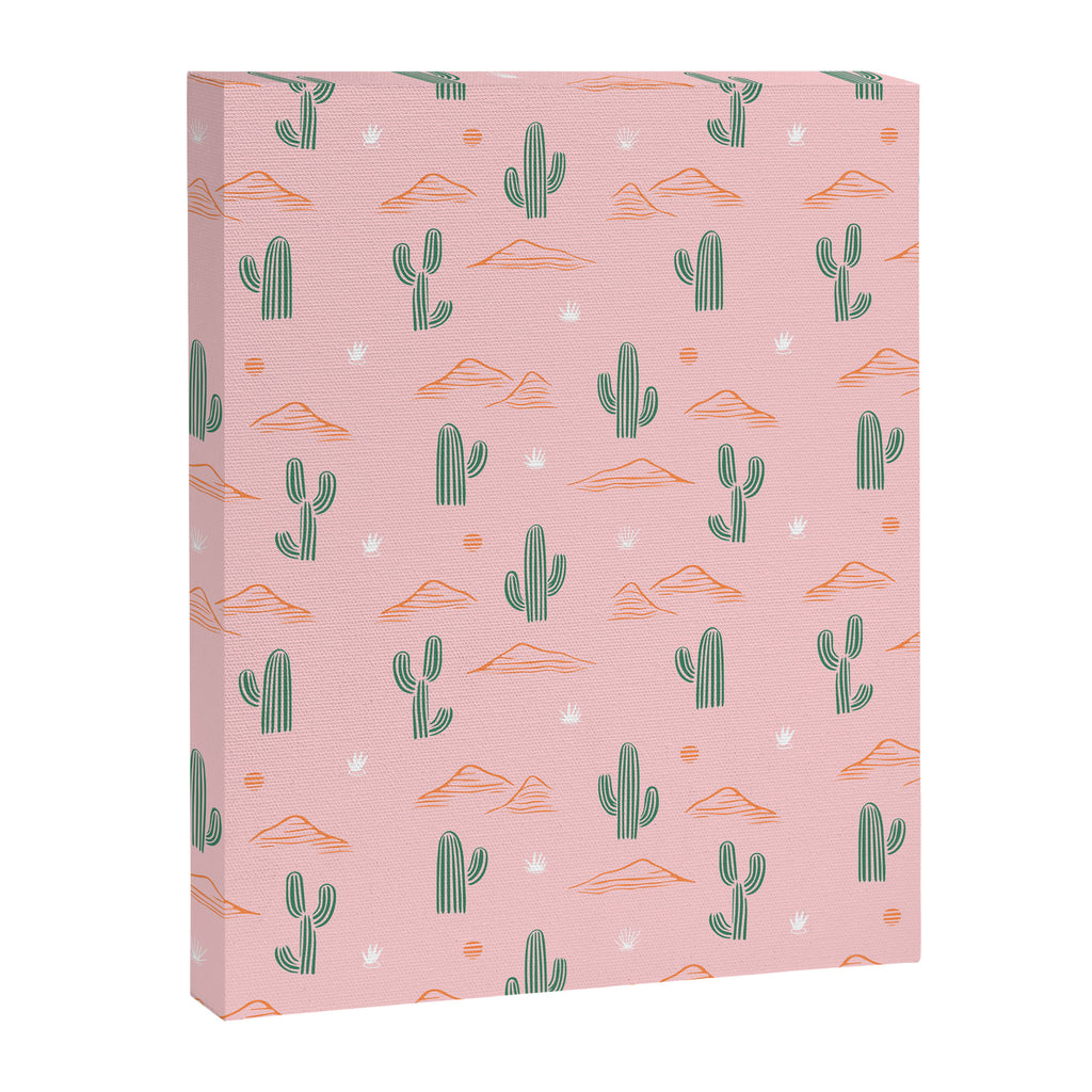 Retro hand drawn cactus plant pattern Canvas Print Gallery Image 8