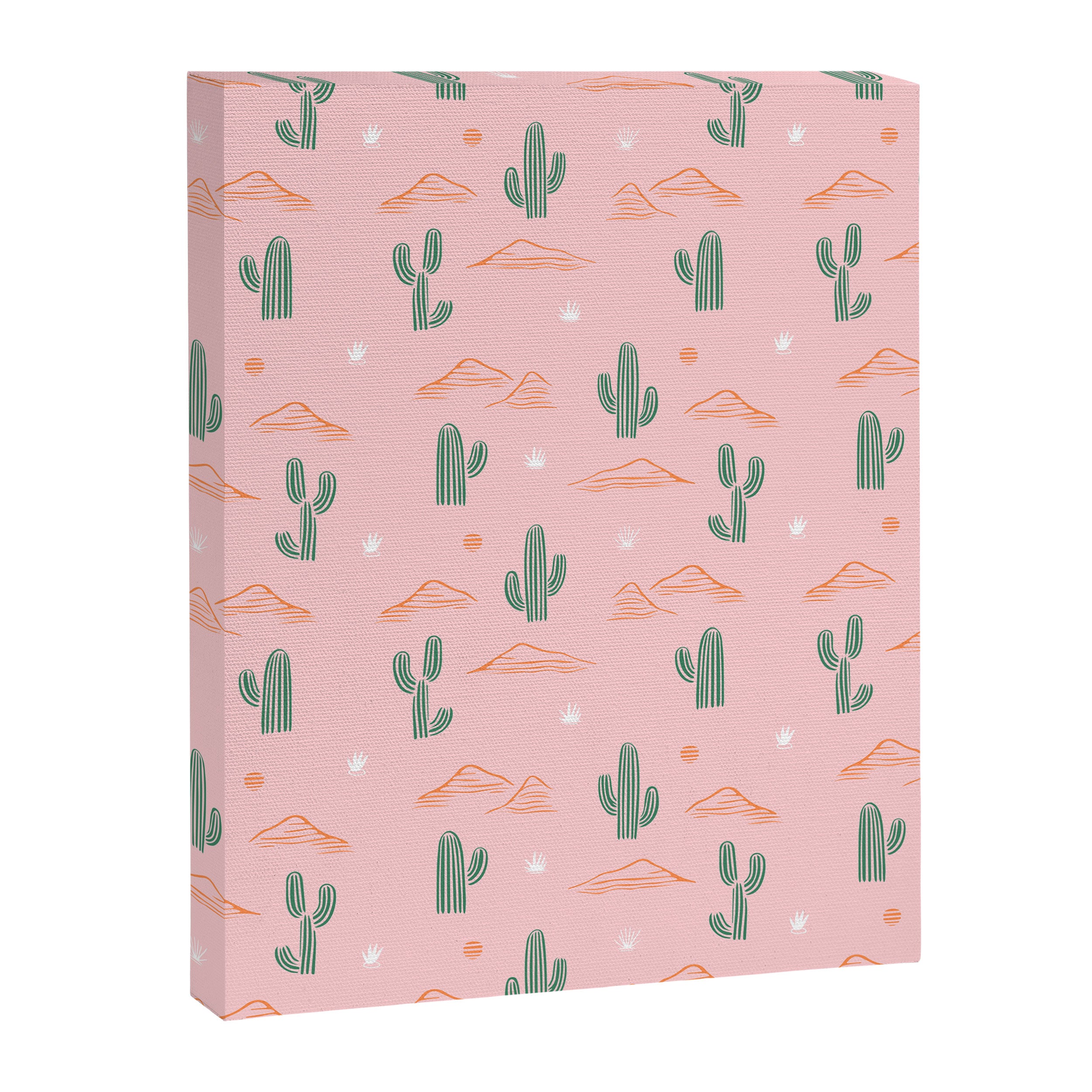 Retro hand drawn cactus plant pattern Canvas Print Gallery Image 8