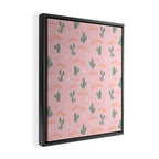 Retro hand drawn cactus plant pattern Framed Canvas Print Gallery Image 2