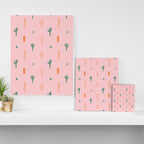 Retro hand drawn cactus plant pattern Canvas Print Gallery Image 3