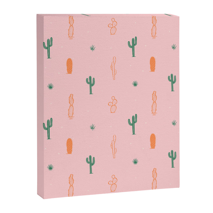Retro hand drawn cactus plant pattern Canvas Print Gallery Image 1
