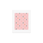 Retro hand drawn cactus plant pattern Art Print Gallery Image 1