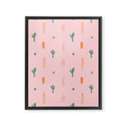 Retro hand drawn cactus plant pattern Framed Canvas Print Gallery Image 8