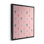 Retro hand drawn cactus plant pattern Framed Canvas Print Gallery Image 2