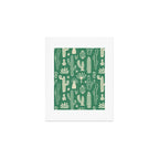 Retro hand drawn cactus plant pattern Art Print Gallery Image 1