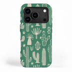 Retro hand drawn cactus plant pattern iPhone Case Gallery Image 1