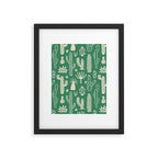 Retro hand drawn cactus plant pattern Framed Art Print Gallery Image 6