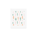 Retro hand drawn cactus plant pattern Art Print Gallery Image 1