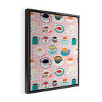 Retro hand drawn coffee tea cup pattern Framed Canvas Print Gallery Image 2