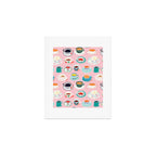 Retro hand drawn coffee tea cup pattern Art Print Gallery Image 1
