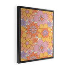 Retro hand drawn flower art pattern Framed Canvas Print Gallery Image 2