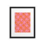 Retro happy face checkered pattern Framed Art Print Gallery Image 6