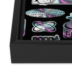 Retro holographic Y2K sticker pattern Framed Canvas Print Gallery Image 3