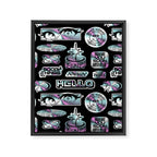Retro holographic Y2K sticker pattern Framed Canvas Print Gallery Image 8