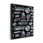 Retro holographic Y2K sticker pattern Framed Canvas Print Gallery Image 2