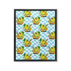Retro lemon cartoon character pattern Framed Canvas Print Gallery Image 8