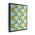 Retro lemon cartoon character pattern Framed Canvas Print Gallery Image 2
