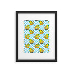 Retro lemon cartoon character pattern Framed Art Print Gallery Image 6