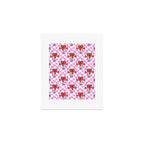Retro love heart cartoon character pattern Art Print Gallery Image 1